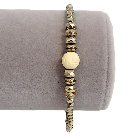 Hand Crafted Aventurine Bracelet Set Of 3 with Carnelian Titanium Pyrite - Picture 6 of 8